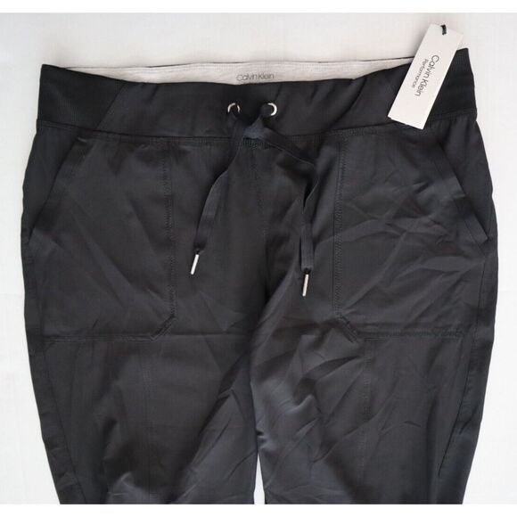 Calvin Klein PF7P0777 Women's Sz L Black Performance Rib Cuffed Capri Pants - Picture 7 of 9